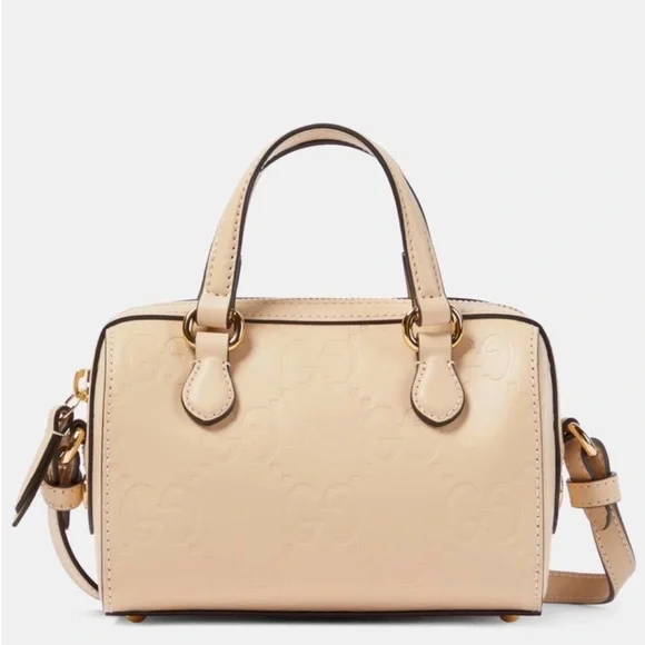 Gucci GG Super Mini Top Handle Leather Bag – Beige - Picture 4 of 4